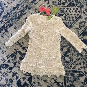 Girls White Lacy Dress